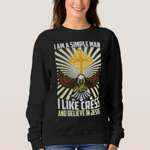 Sweatshirt Un Homme Simple Comme Cress Vegan Croire En Jésus