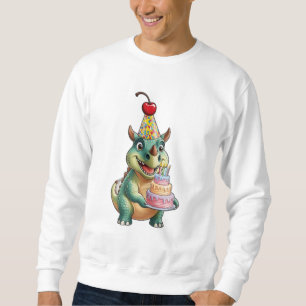 Sweatshirt Un joli dessin animé Triceratops avec un casquette