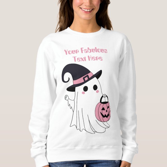 Sweatshirt Un joli fantôme d'Halloween (Devant)