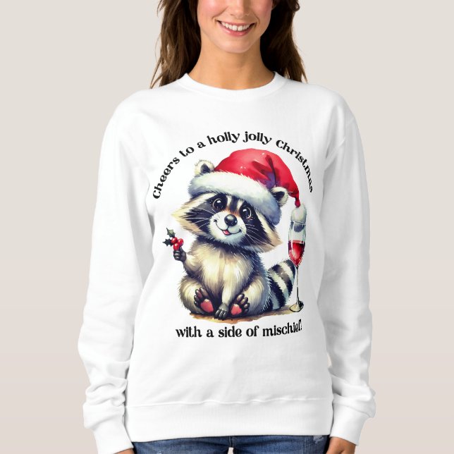 Sweatshirt Un joli raton laveur à Santa hat ! (Devant)