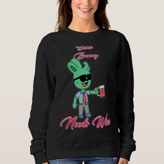 Sweatshirt Un Lapin A Besoin D'Humour Vin (Devant)