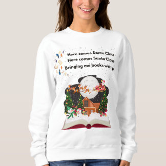 Sweatshirt Un Père Noël mignon qui livre des livres pour la c