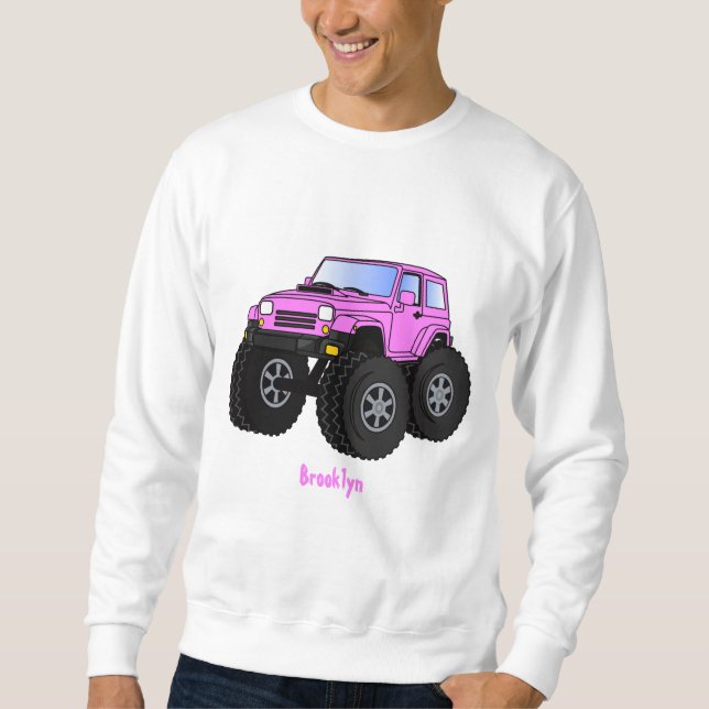 Sweatshirt Un Pink Monster Cartoon (Devant)