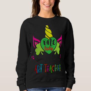 Sweatshirt Un Professeur Lucky Cute Unicorn Face St patrick D