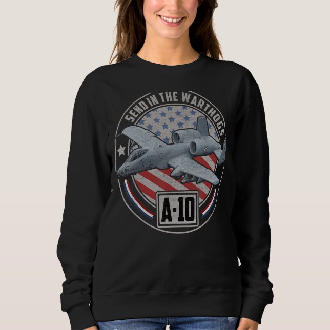 Sweatshirt Un Thunderbolt de 10 phacochère attaque d'avion ch (Devant)