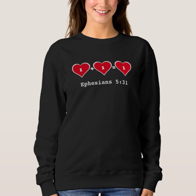 Sweatshirt UN + UN Mariage Chrétien Saint-Valentin pour les c (Devant)