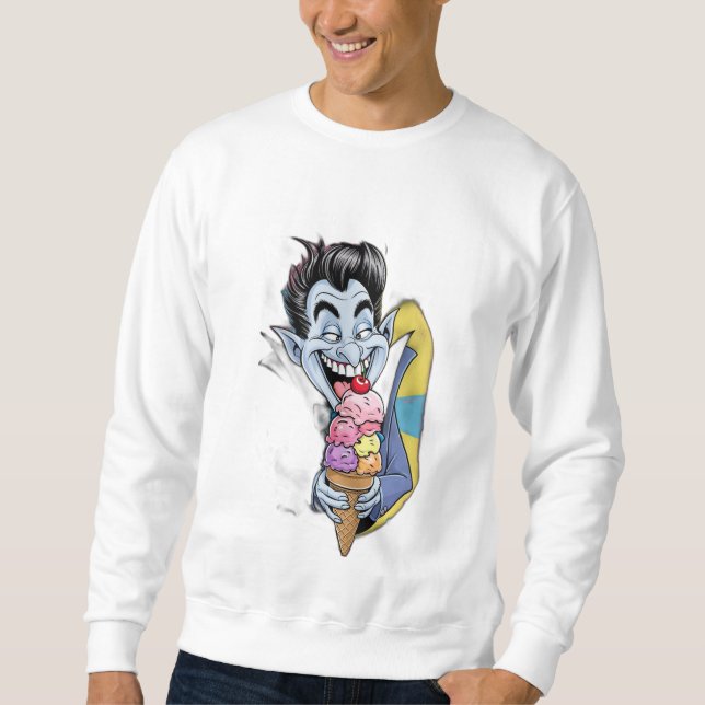 Sweatshirt Un vampire drôle, pas si effrayant à manger de la  (Devant)