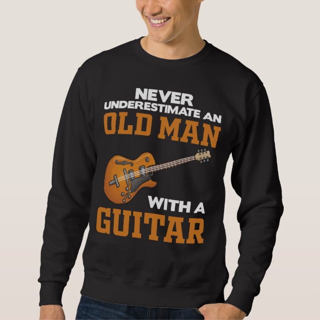 Sweatshirt Un Vieux Homme Avec Une Guitare Noire (Devant)