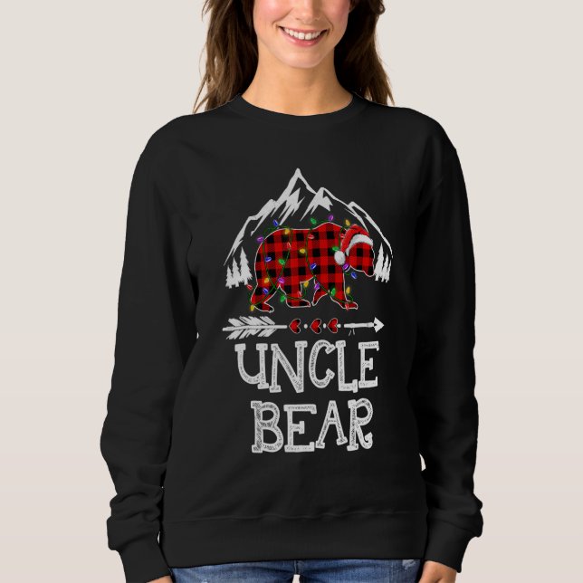 Sweatshirt Uncle Bear Buffalo Plaid Matching Family Christmas (Devant)