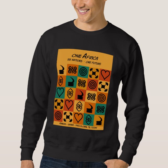 Sweatshirt Une Afrique – Adinkra – Ghana -  (Devant)
