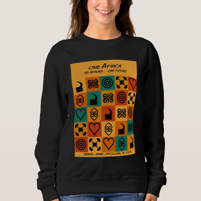 Sweatshirt Une Afrique – Adinkra – Ghana -  (Devant)