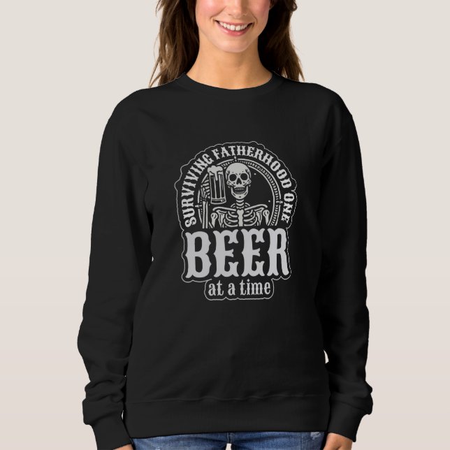 Sweatshirt une bière à la fois à la paternité survivante, Gra (Devant)