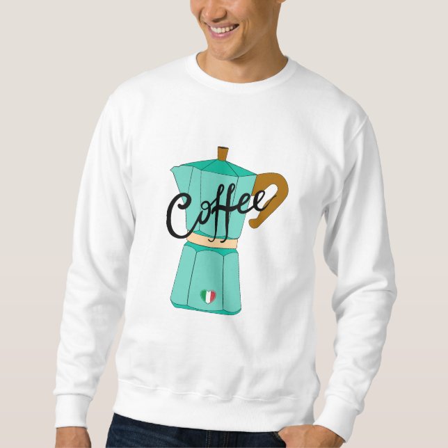 Sweatshirt Une cafetière moka de café italien (Devant)