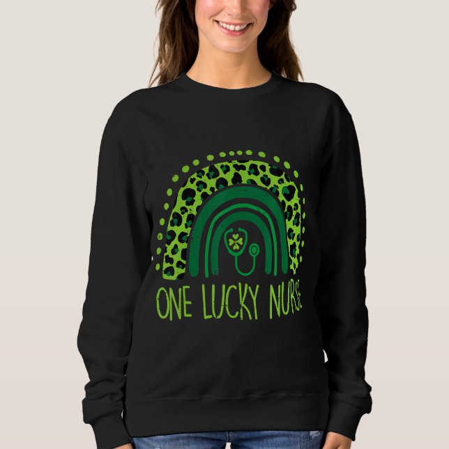 Sweatshirt Une Chanceuse Infirmière Scrub Rn Icu Er Jour de l (Devant)
