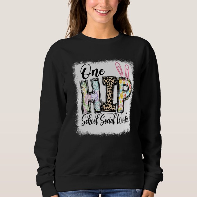 Sweatshirt Une école de hanche travailleur social Leopard ens (Devant)
