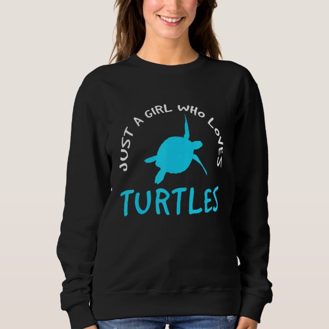 Sweatshirt Une fille qui aime la tortue (Devant)