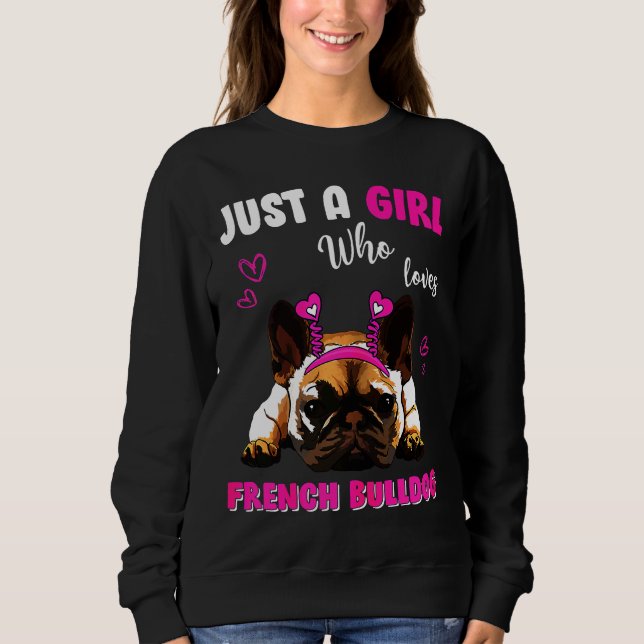 Sweatshirt Une fille qui aime le taureau français (Devant)