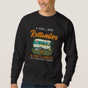Sweatshirt Une Fille Son Rottweiler Et Son Camper Rottweiler 