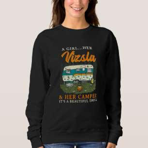 Sweatshirt Une Fille Son Vizsla Et Son Camper Pointeur Hongro