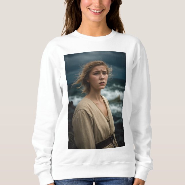 Sweatshirt Une fille triste debout (Devant)