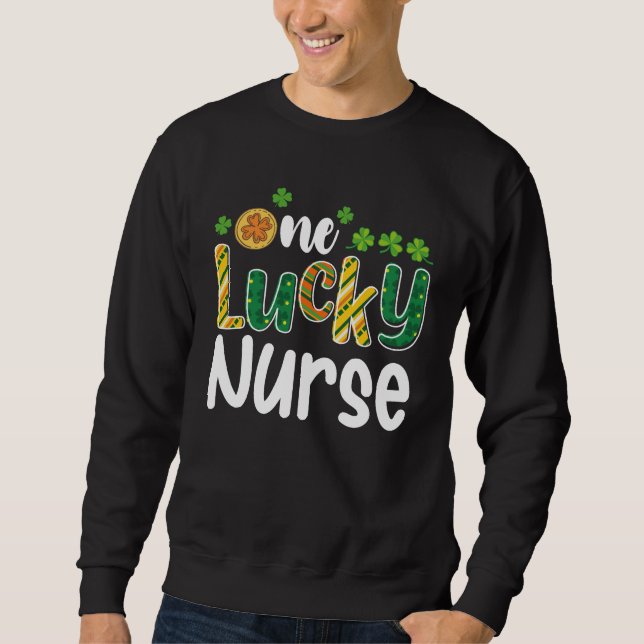 Sweatshirt Une infirmière chanceuse à la Saint-Patrick (Devant)