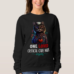 Sweatshirt Une infirmière en soins intensifs aimée Maman Chat
