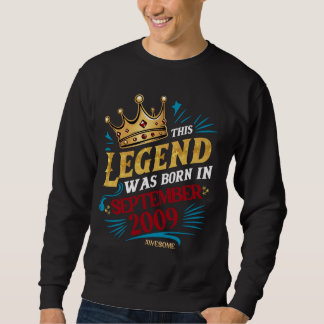 Sweatshirt Une Légende Est Née En Septembre 2009 Homme Bi