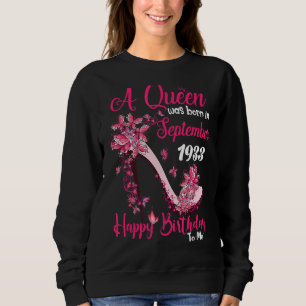 Sweatshirt Une Reine Est Née En Septembre 1933 Joyeux 89E Bir