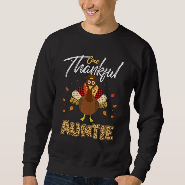 Sweatshirt Une tante Remerciante Turquie Leopart Thankgivy (Devant)