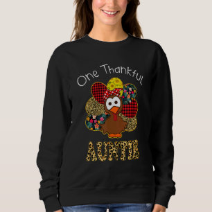 Sweatshirt Une tante Remerciante Turquie Leopart Thanksgiving