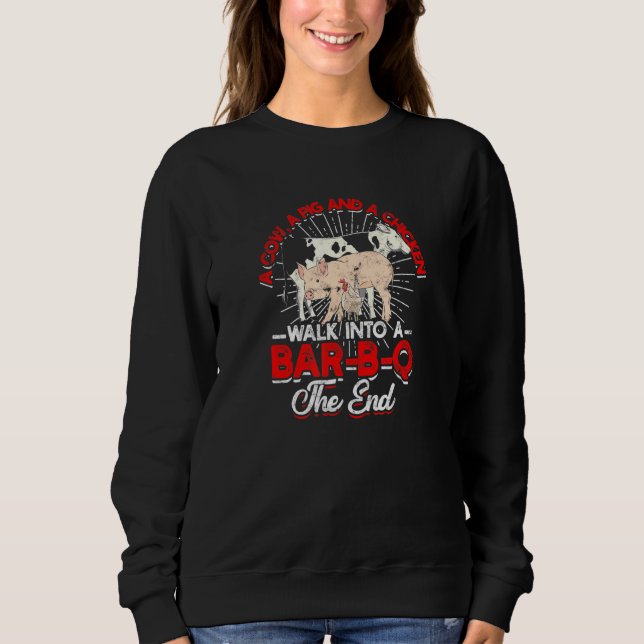 Sweatshirt Une vache Un cochon et un poulet Marchez dans un B (Devant)