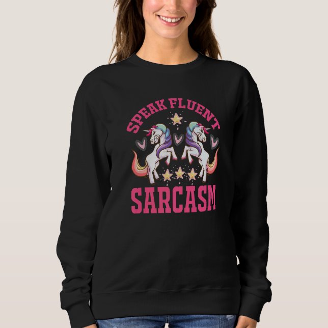 Sweatshirt unicorn and hearts   text sarcasm irony fun (Devant)