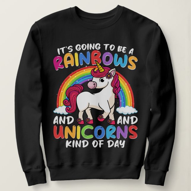 Sweatshirt Unicorn Cute Whimsical Funny Rainbows Et Unicorns (Design devant)
