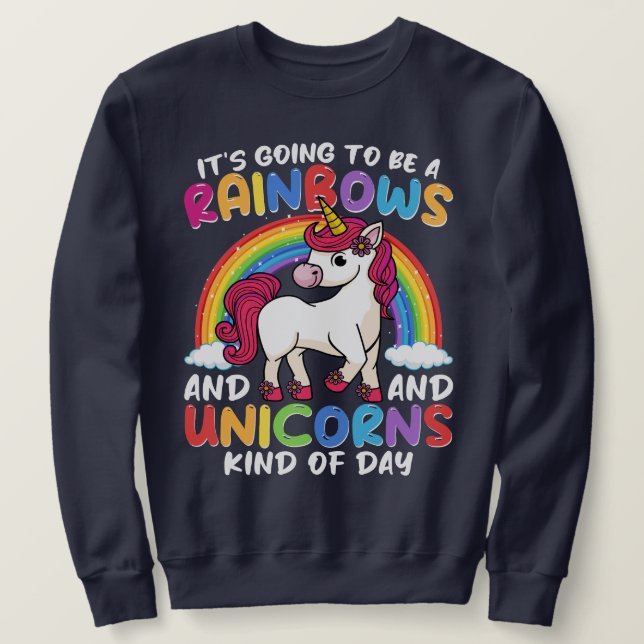 Sweatshirt Unicorn Cute Whimsical Funny Rainbows Et Unicorns (Design devant)