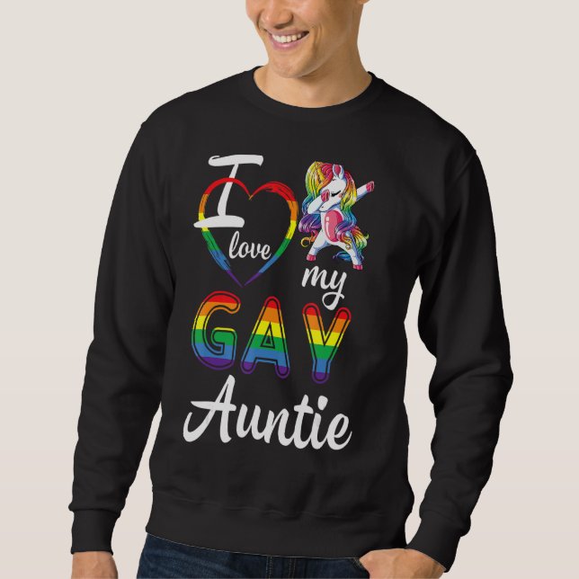 Sweatshirt Unicorn Dabbin Accepter Support Aide Lgbt I Love M (Devant)
