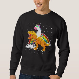 Sweatshirt Unicorn équitation T Rex Dinosaur Garçons Filles E