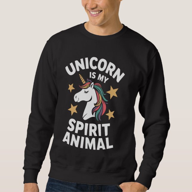 Sweatshirt Unicorn est Mon Esprit Animal (Devant)