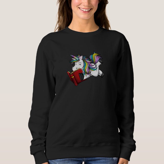 Sweatshirt Unicorn Fille Lecture Amour Awesome Amusant (Devant)