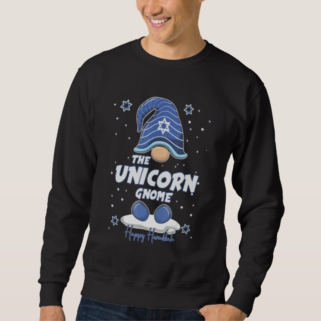 Sweatshirt Unicorn Gnome  Hanukkah Family Matching for men wo (Devant)