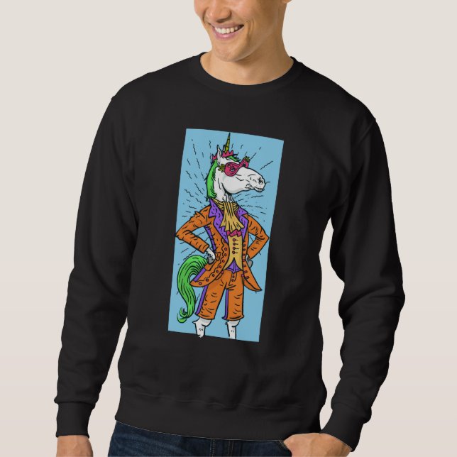Sweatshirt unicorn horse mardi gras fest (Devant)
