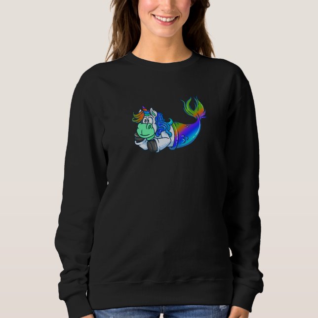 Sweatshirt Unicorn Mermaid Squad Matching Kids Boys Girls Men (Devant)