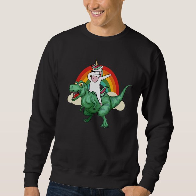 Sweatshirt Unicorn Riding Rex Dinosaur Boys Girls Men Women R (Devant)