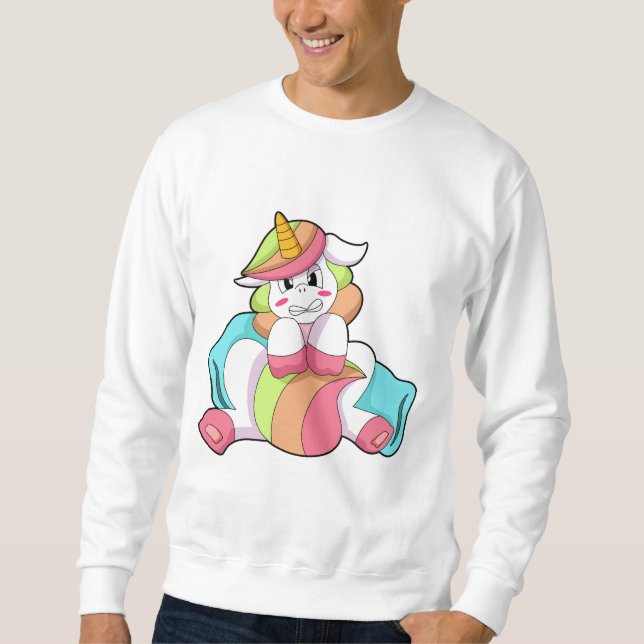 Sweatshirt Unicorn shy with Pillow (Devant)