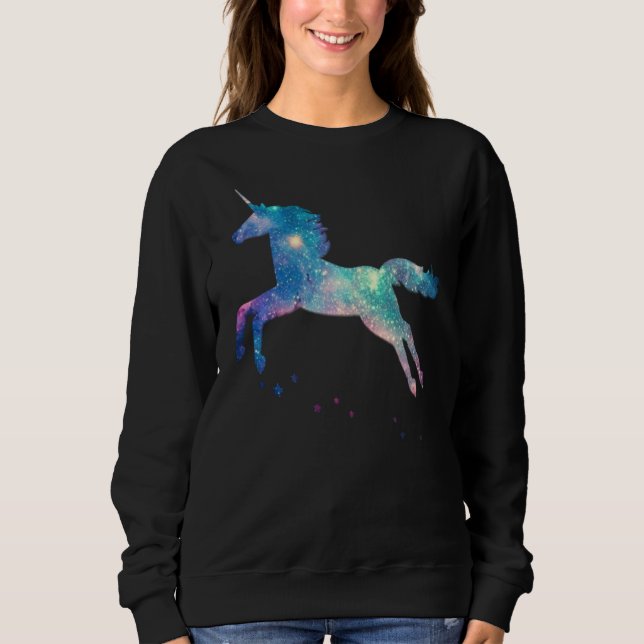 Sweatshirt Unicorn Squad Galaxy Galactic Space Flying (Devant)