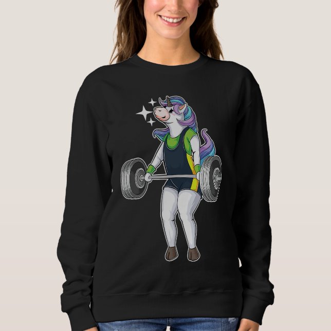 Sweatshirt Unicorn Weightlifting  Cool Horned Horse Workout (Devant)