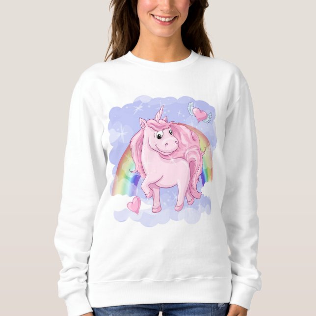 Sweatshirt Unicorne arc-en-ciel (Devant)