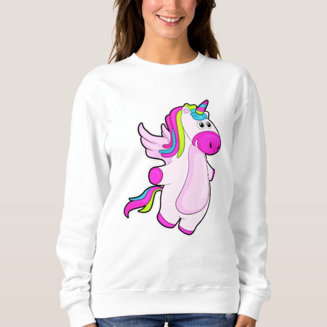 Sweatshirt Unicorne au vol (Devant)