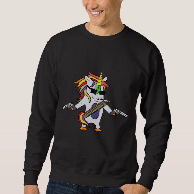 Sweatshirt Unicorne Avec Armes À Feu (Devant)