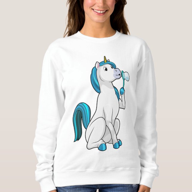 Sweatshirt Unicorne avec bulles de savon (Devant)