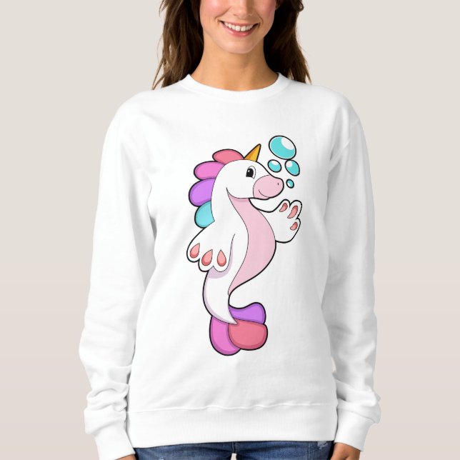 Sweatshirt Unicorne avec bulles d'eau.PNG (Devant)